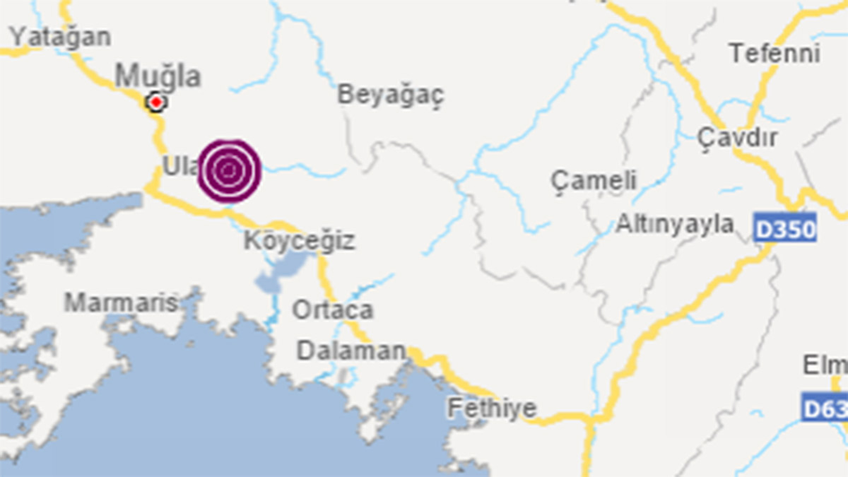 Muğla'da 3.1 büyüklüğünde deprem