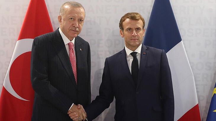 Cumhurbaşkanı Erdoğan, Fransa Cumhurbaşkanı Macron ile görüştü